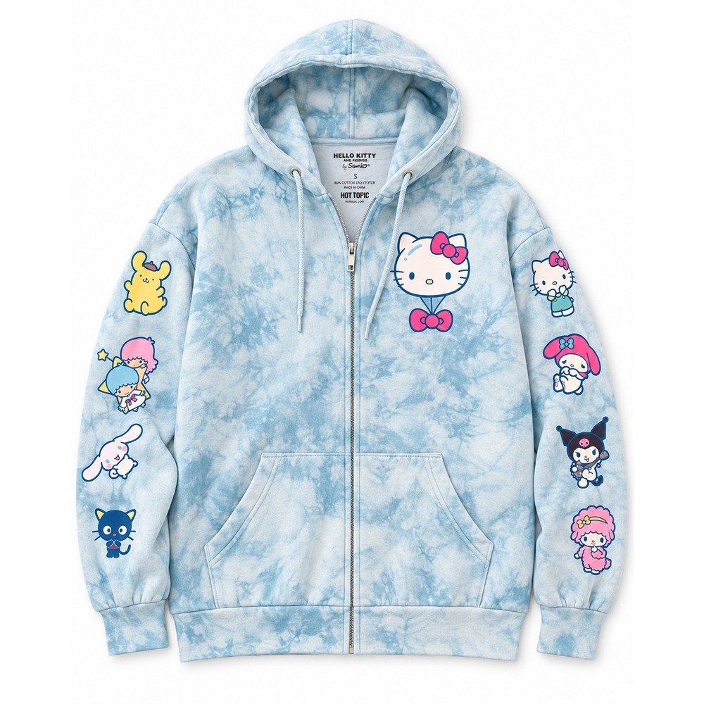 Sanrio Hello Kitty and Friends Balloon Town Tie Dye Zip Hoodie Hot Topic Small